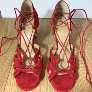 lace up Michael Kors red high heels